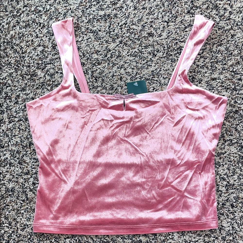 Pink Velvet Women's Sleeveless Cropped Top Size S Wild Fable NWT